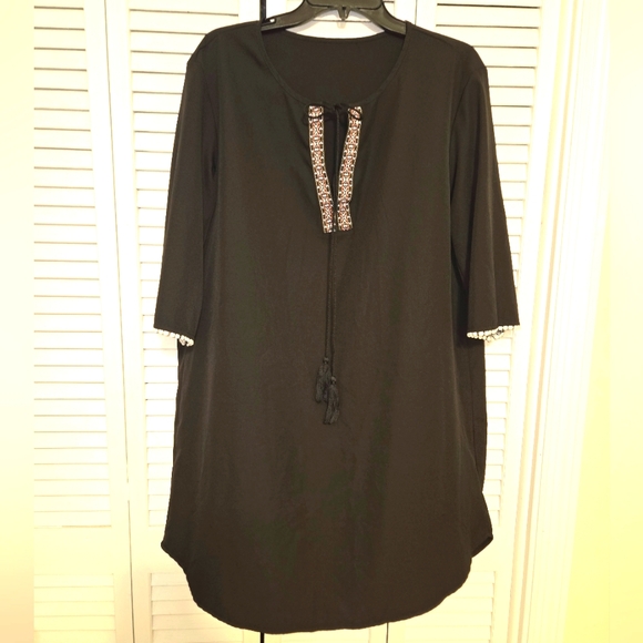 SHEIN Lune Women's L Boho Tassel Tie Tunic Dress - Picture 2 of 12